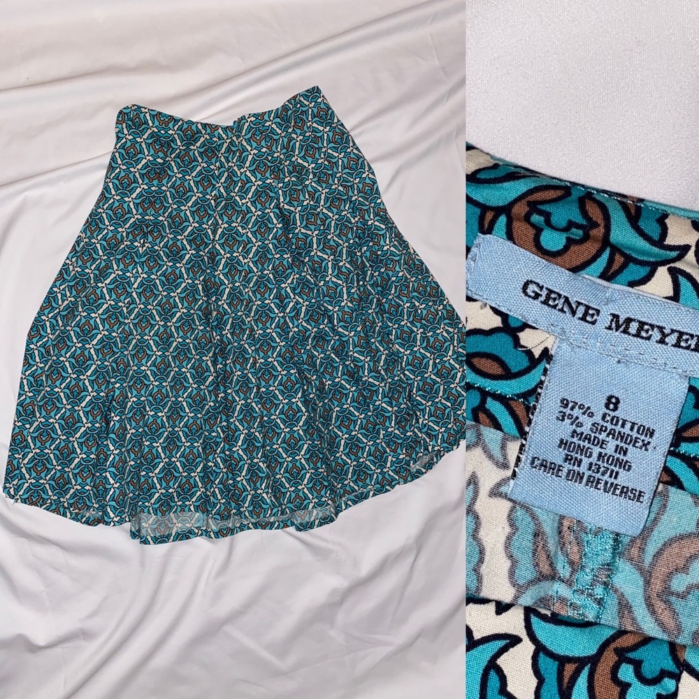 🎈Gene Meyer Multi-color skirt Midi Sz:8 Preloved